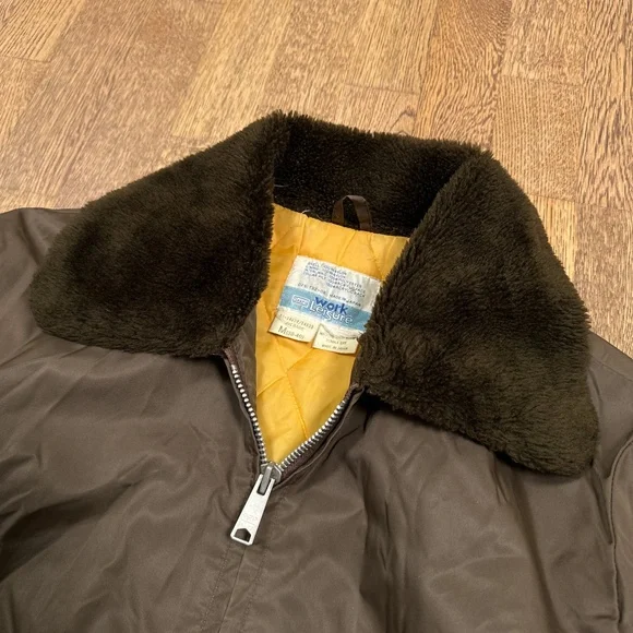 Vintage 70s Sears Work Leisure Made in Japan Aviator Nylon Jacket Mens Medium - Picture 8 of 11